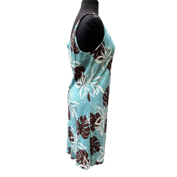 Vtg 90s Hawaiian Rayon Tropical Palm Resort Shift Dress Size Large Island Beach - Picture 2 of 6